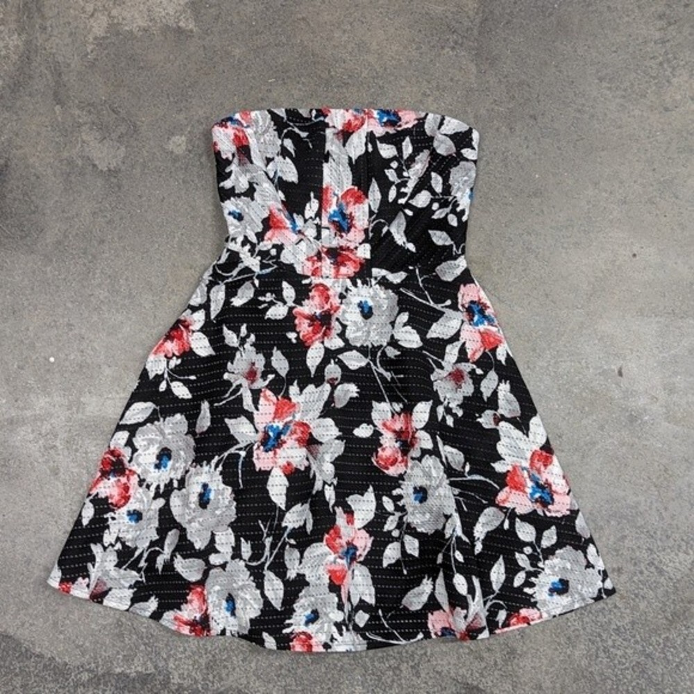 Cottagecore Festival‎ Party Floral Strapless Mini Dress Express 0 Fit & Flare